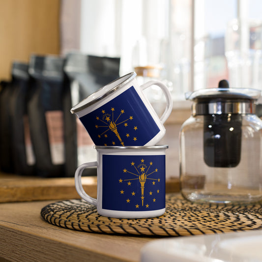 Indiana Flag Enamel Mug