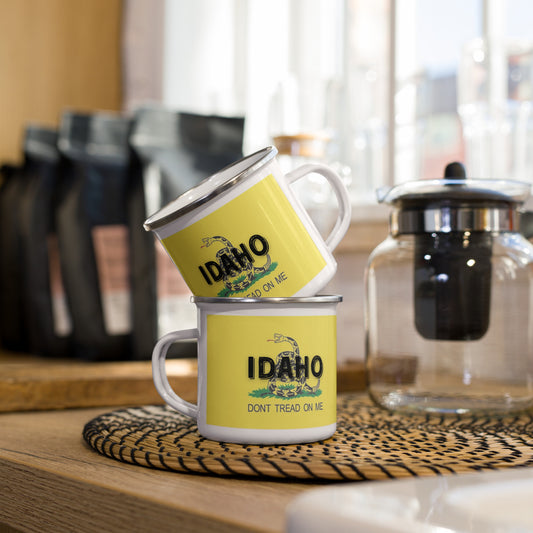 Idaho Don't Tread on Me Flag Enamel Mug