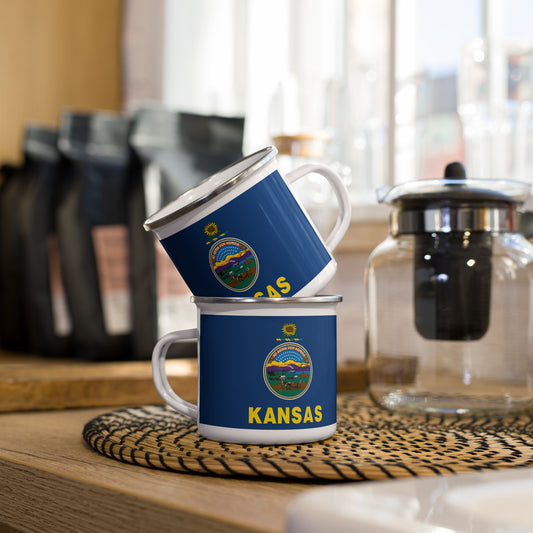 Kansas Flag Enamel Mug