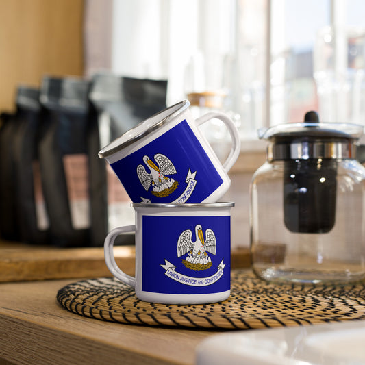 Louisiana Flag Enamel Mug