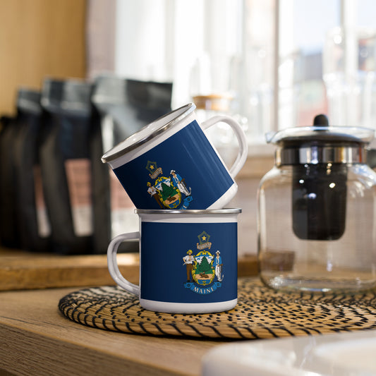 Maine Flag Enamel Mug