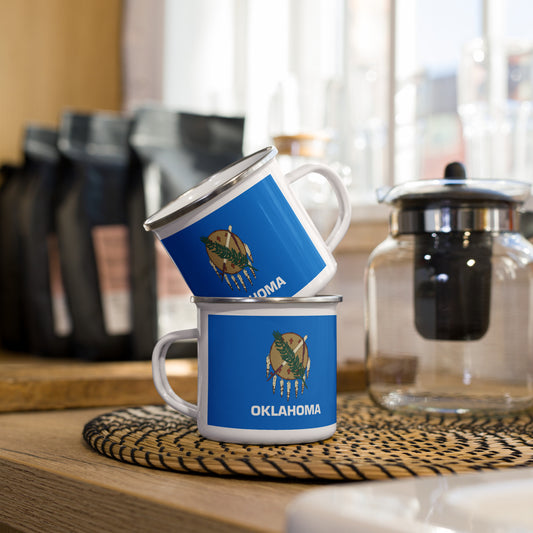 Oklahoma Flag Enamel Mug