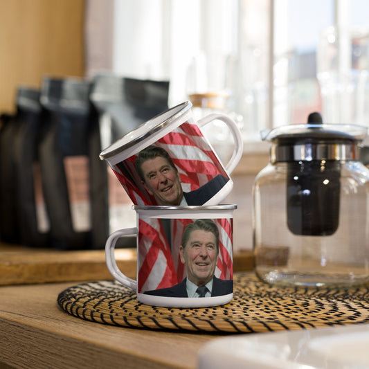 President Ronald Reagan Enamel Mug