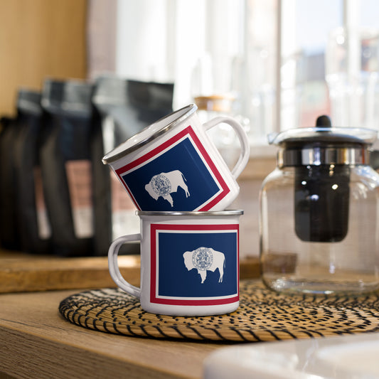 Wyoming Flag Enamel Mug