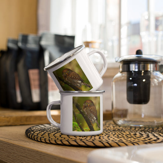 Northern Pygmy Owl Enamel Mug